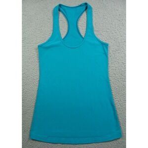 Lululemon Top Womens‎ Size 6 Blue Solid Tank Pullover Racerback Stretch Yoga
